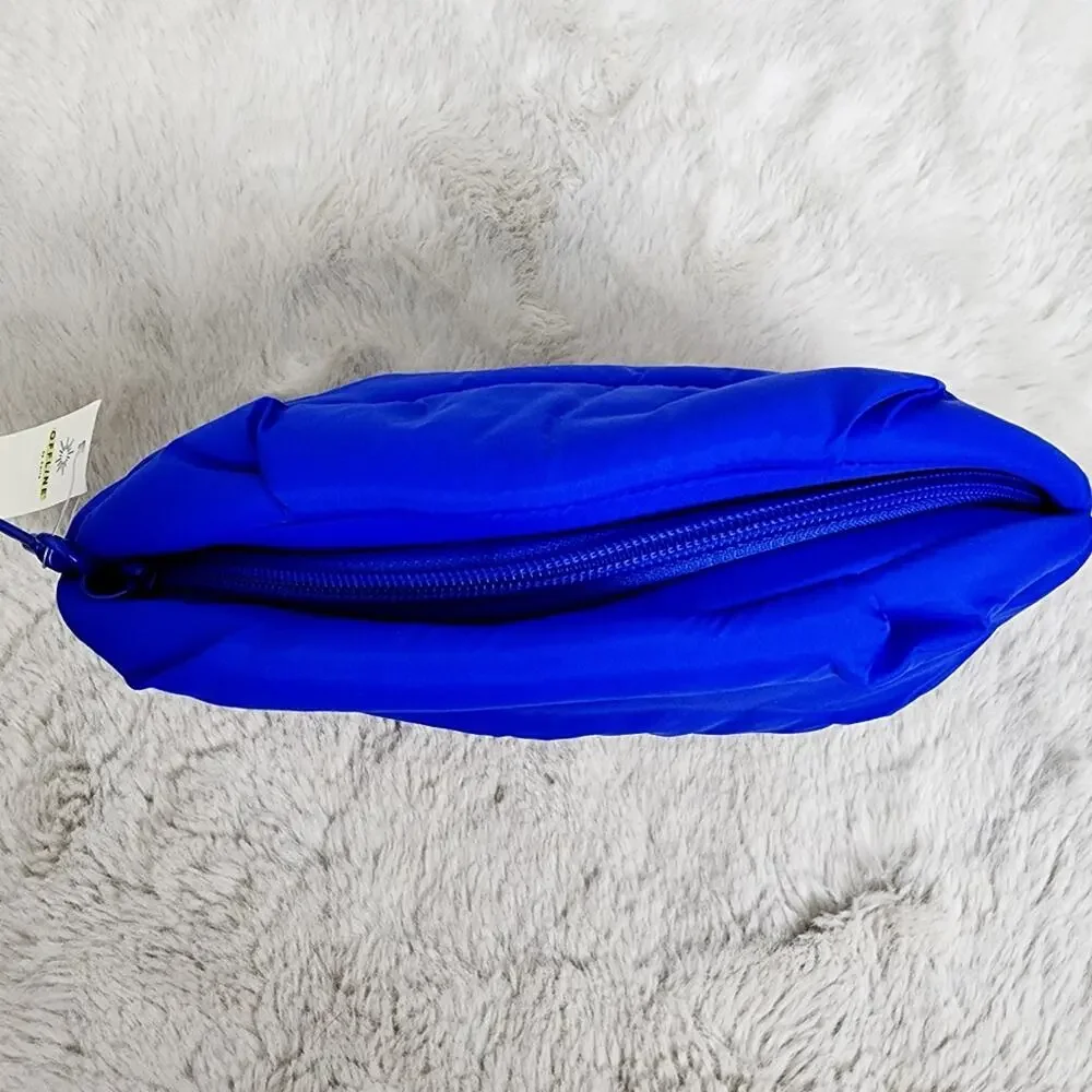 Aerie Offline Puff Love Blue Cosmetic Pouch Mini Bag Puffer Makeup Case NWT Blue